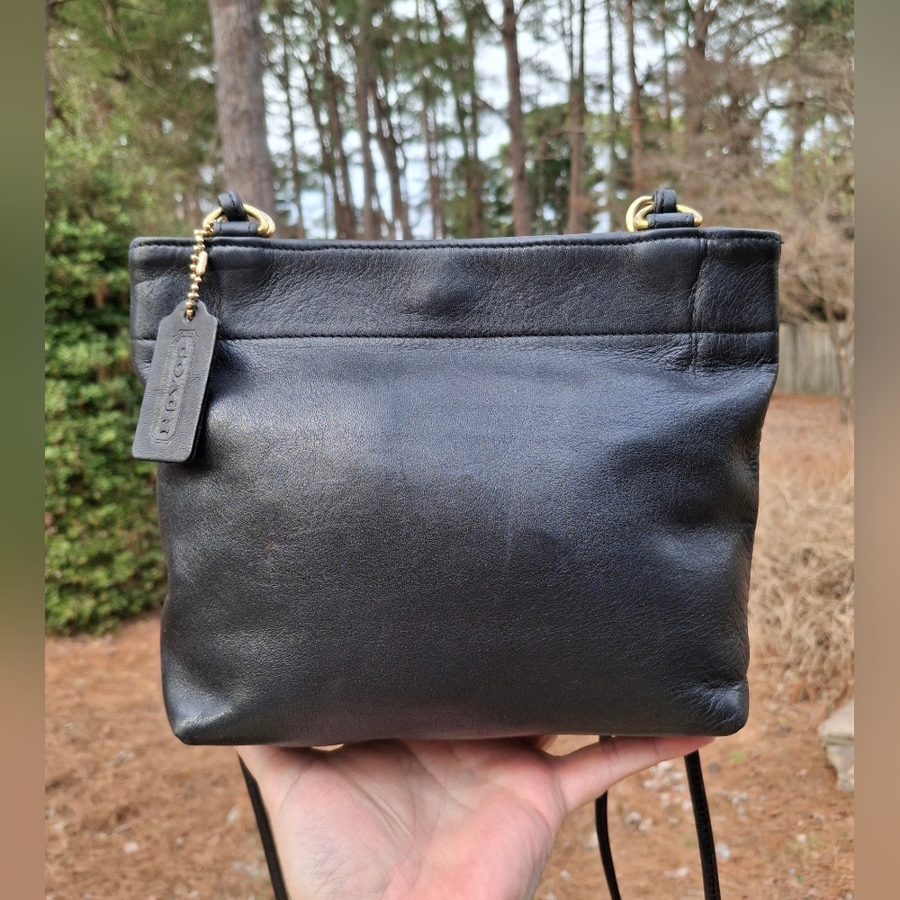 Rare Vintage Coach Black Glove Tanned Leather Dixion Mini Crossbody Bag #4124 - Picture 2 of 13